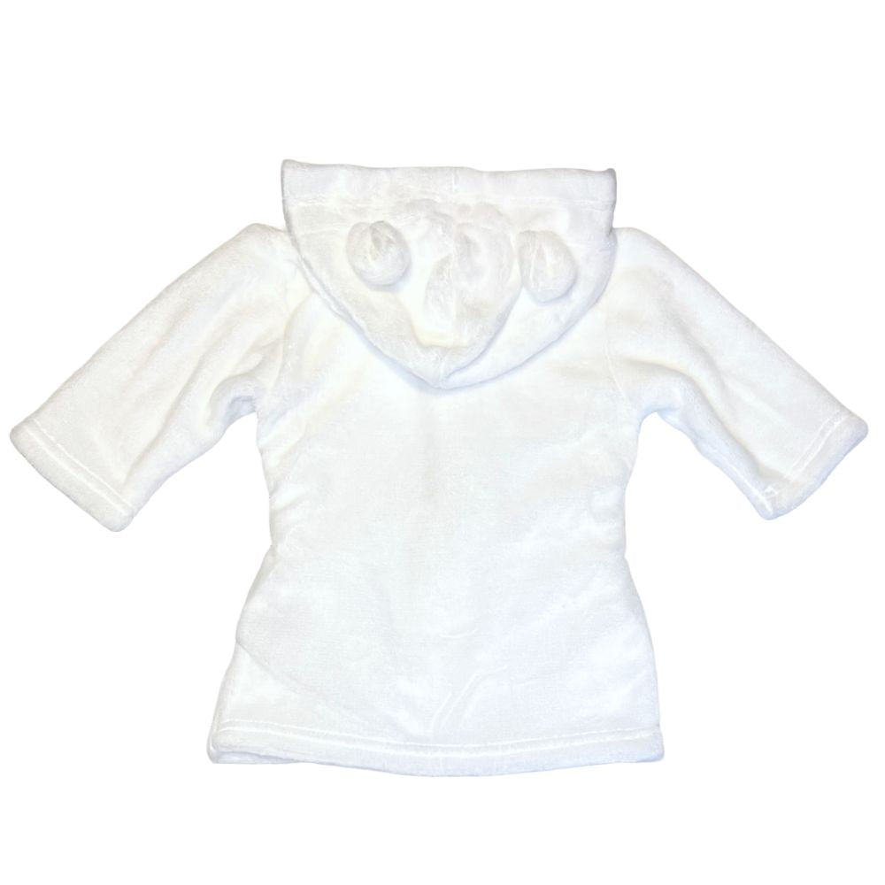 Personalised White Hooded Dressing Gown With Ears