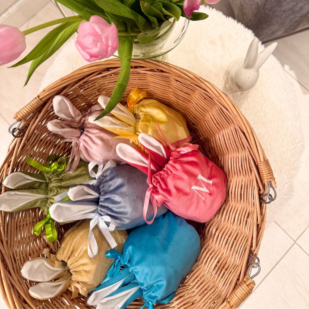 Personalised Red Drawstring Bunny Bag