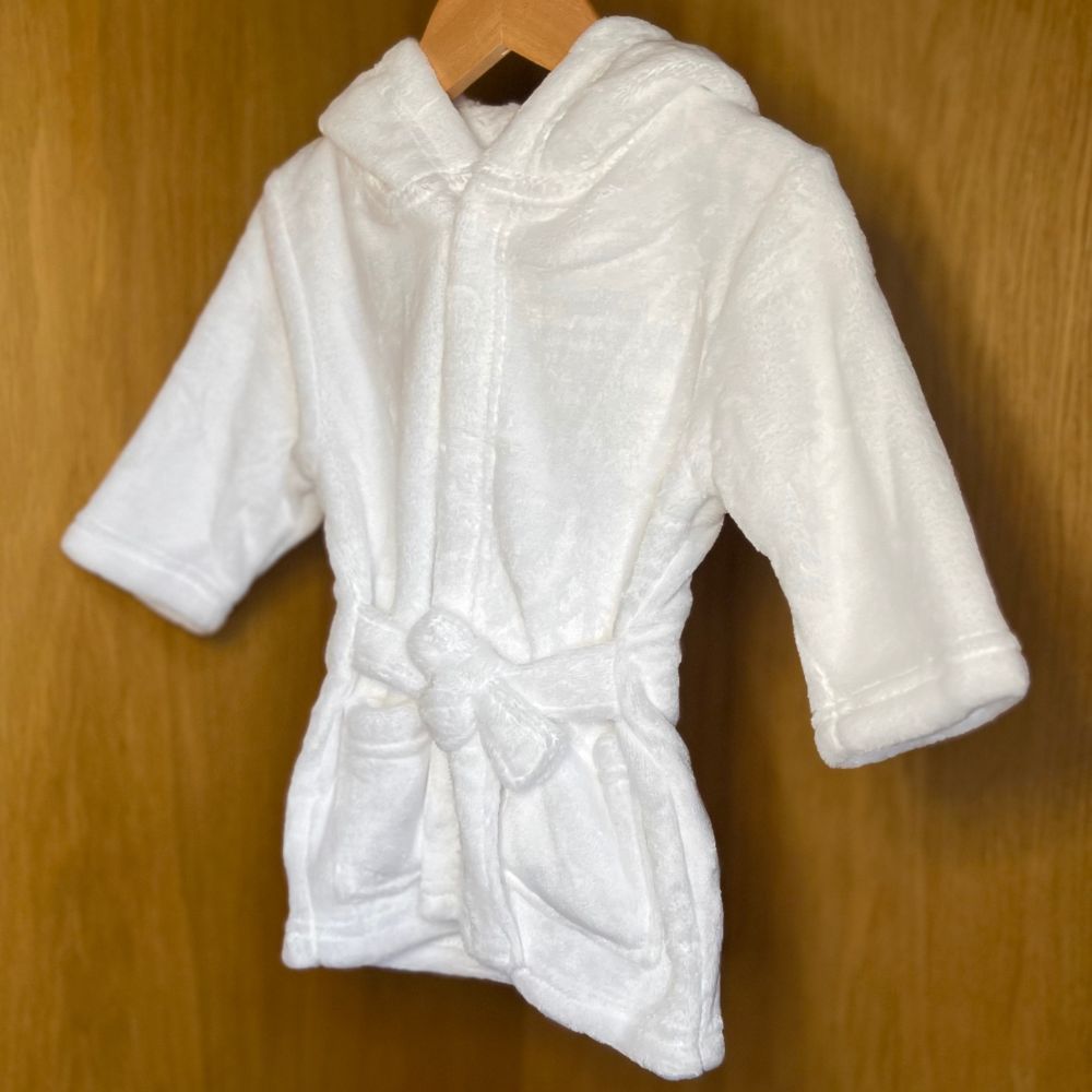 Personalised White Hooded Dressing Gown With Ears