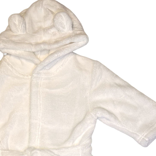 Personalised White Hooded Dressing Gown With Ears