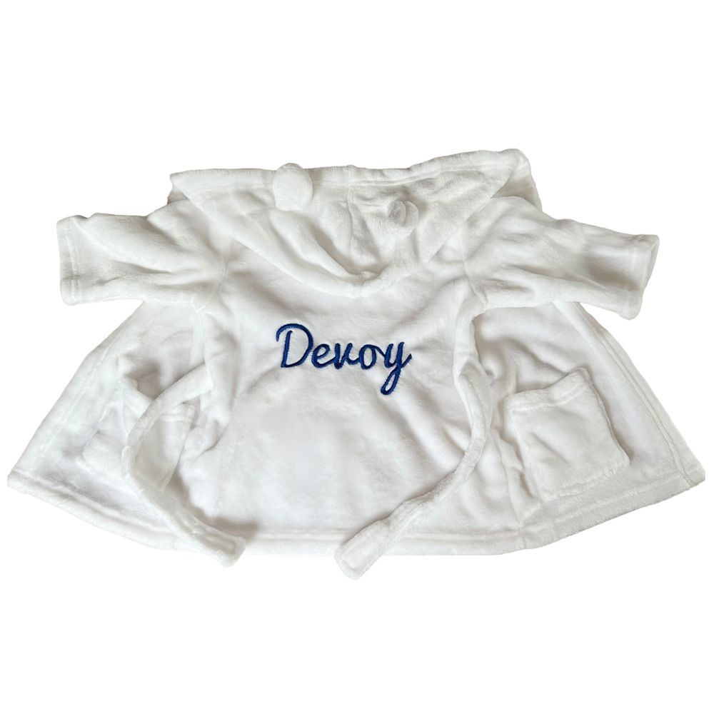Personalised White Hooded Dressing Gown With Ears
