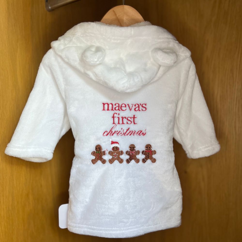 Personalised ‘My First Christmas’ gingerbread Dressing Gown