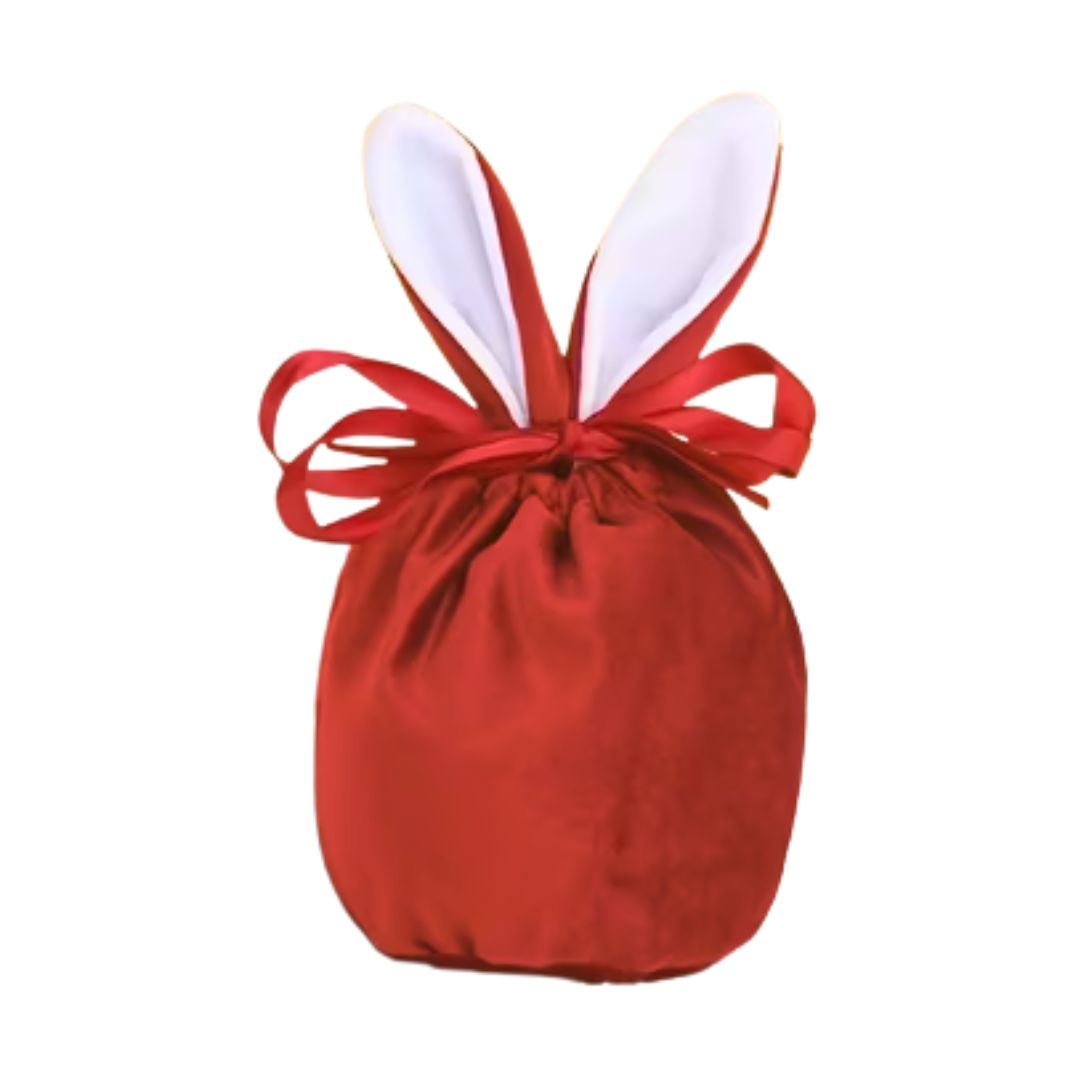 Personalised Red Drawstring Bunny Bag