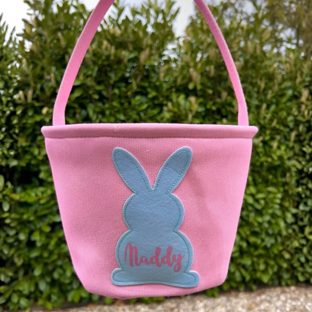Personalised Pink Bunny Basket