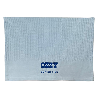 Personalised Blue Cellular Baby Blanket