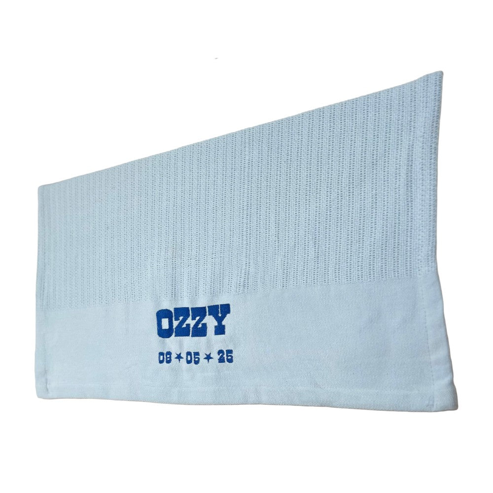 Personalised Blue Cellular Baby Blanket