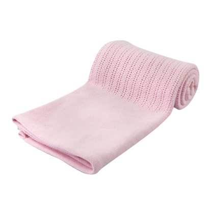 Personalised Pink Cellular Baby Blanket