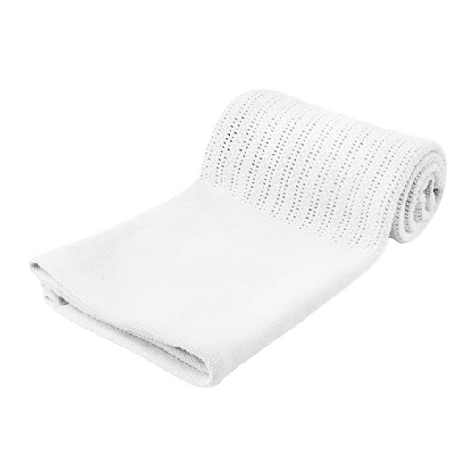 Personalised White Cellular Baby Blanket