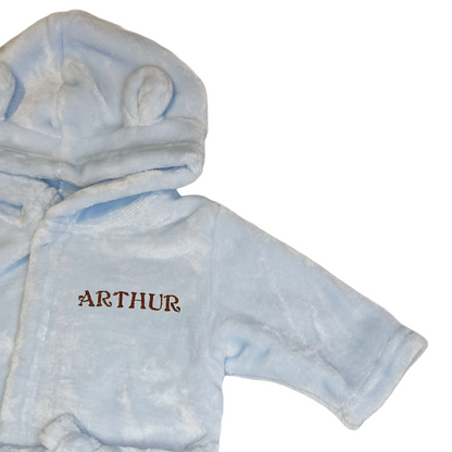 Personalised Blue Hooded Dressing Gown With Ears