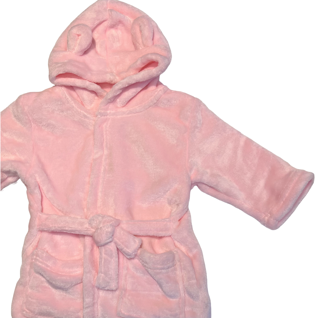 Personalised Pink Hooded Dressing Gown With Ears