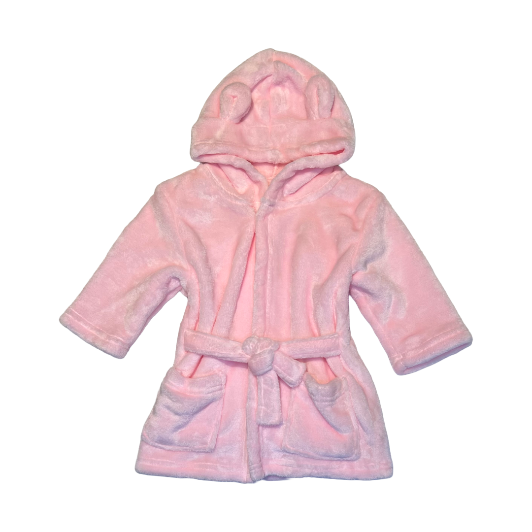 Personalised Pink Hooded Dressing Gown With Ears